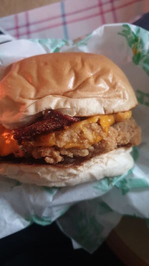 Chicken burger at Oowee Vegan in North London