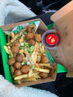 Loaded fries at Oowee Vegan in North London