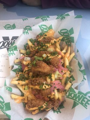 Shrimp fries at Oowee Vegan in North London