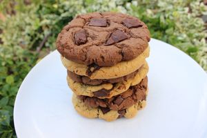Stacked mixed pile of cookies at Lulu's Cookies in Swindon