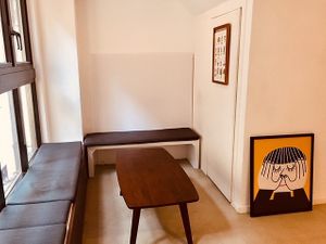 A sunny corner for coffee and cake. at Good Good in Hong Kong Island