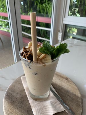 Banana peanut butter smoothie. Not bad    at Rustic and Blue in Phuket