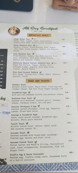 The small sign says "vegan" and confused me at Rustic and Blue in Phuket