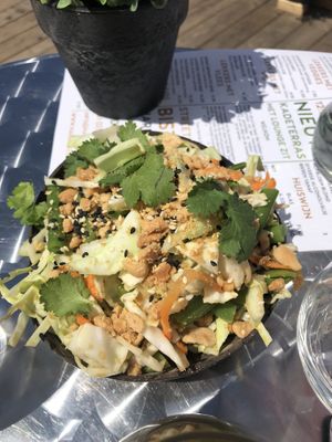 Thai salad with cabbage, peanuts, coriander and carrot. at Streetfood Bistro Hard & Ziel in Middelburg