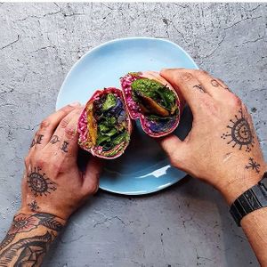 pink burito at Original Green in Paris