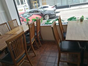 Seats and tables. at Masala House in Malmo