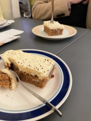 Amazing carrot cake 🥕 🎂 icing was lush at À la Lo in Stockholm