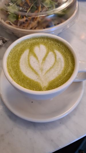 Matcha Latte with Oatmilk at À la Lo in Stockholm