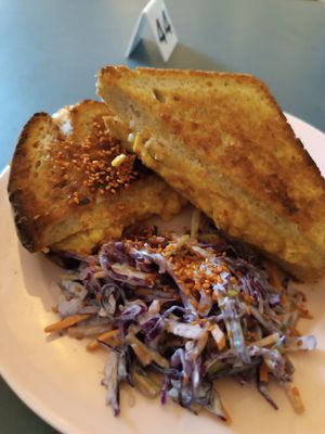 Kimchi grilled cheese at À la Lo in Stockholm