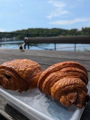 Vegan pain au Chocolat and vegan croissant at À la Lo in Stockholm