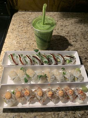 Yummy Vegan Sushi and Green Smoothie   at WholeLifeGo in Calgary
