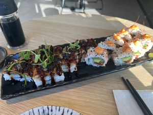 Pressed Tempeh Roll and Fire roll  at WholeLifeGo in Calgary