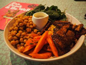 Winter buddha bowl (v) at Southern Cross Garden Bar Restaurant in Wellington