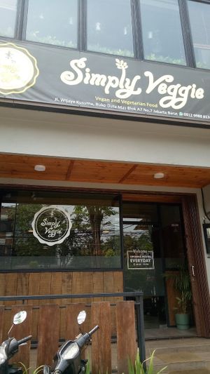 Outside at Simply Veggie in Jakarta