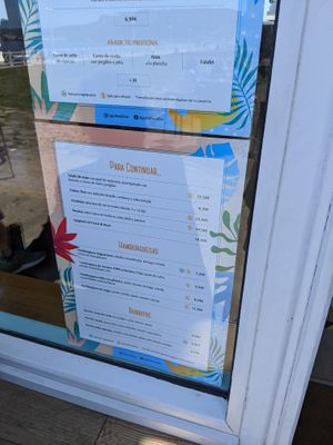 menu at Agüita in Salinas