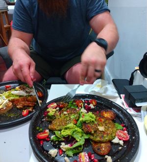 Zucchini fritters!!! So good at Yellow Lane Cafe in Bangkok