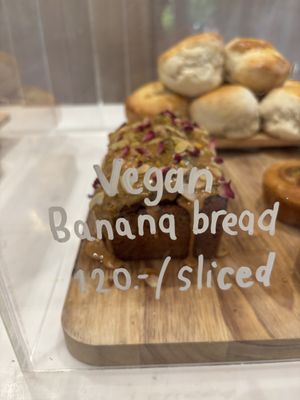 Vegan banana bread  at Yellow Lane Cafe in Bangkok