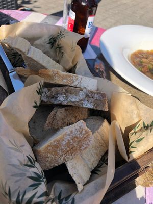 Bread served with the soup. at Stelleplas in Heinkenszand