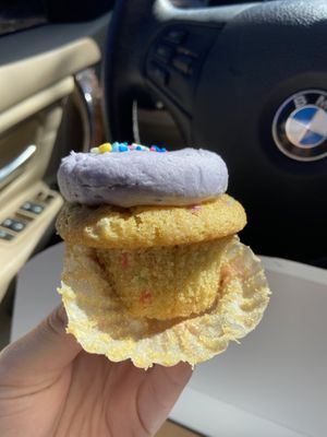 Vegan Birthday Cake Cupcake.  at Buttercups Cupcakes in Shreveport