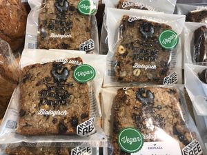 Vegan baked goods at EkoPlaza in Leiden