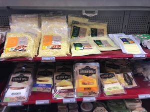 Vegan cheese at EkoPlaza in Leiden