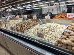 Nut vendor  at Mercado Central de Valencia in Valencia