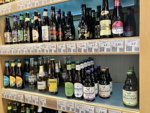 Beer vendor at Mercado Central de Valencia in Valencia