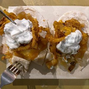 Onion Bhaji flatbreads  at Timmy's Bar & Kitchen in Carlisle