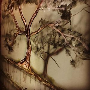 Gorgeous tree art in the loo  at Timmy's Bar & Kitchen in Carlisle