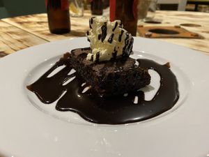 Warm brownie and ice cream  at Timmy's Bar & Kitchen in Carlisle