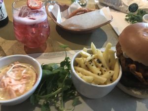 Onion Bhaji burger   at Timmy's Bar & Kitchen in Carlisle