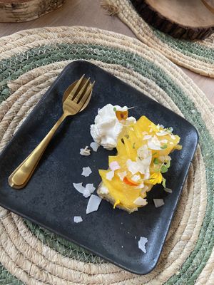 Het toetje at Buitenplaats De Houtmaat in Hengelo