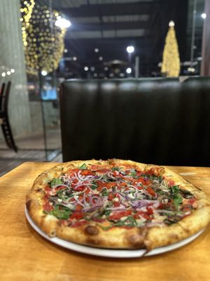 Veggie pizza with vegan cheese  at SPIN Pizza - Crown Center in Kansas City