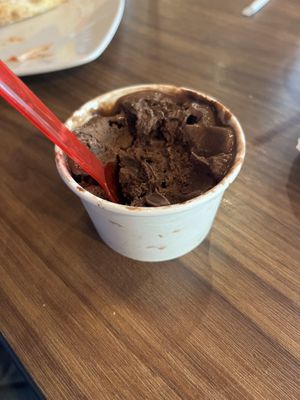 Partially eaten (sorry) vegan chocolate gelato!  at SPIN Pizza - Crown Center in Kansas City