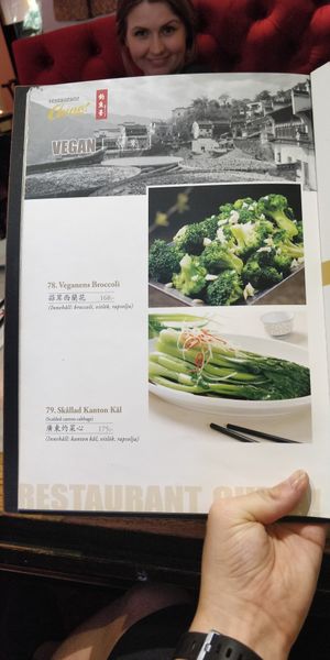 The menu at China! in Stockholm