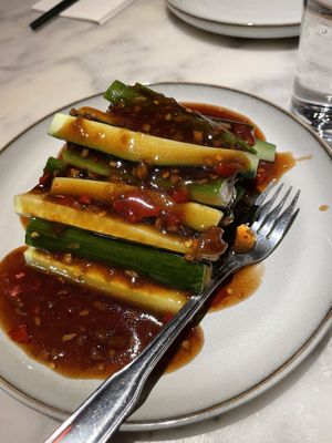 Amazing appetizer. Cucumber with garlic.   at China! in Stockholm
