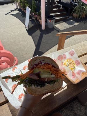 Vegan sandwich (huge!)  at Margaret River Bakery in Margaret River