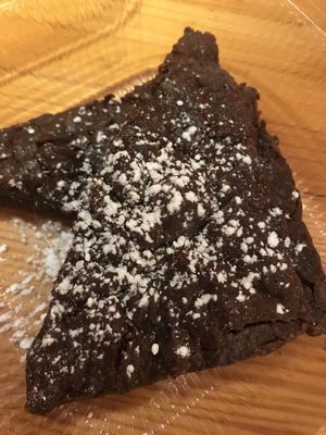 Vegan no gluten brownie-very good! at Pizza Fusion in Fort Myers