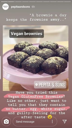 Vegan brownies at Pepita and Sons in Kuta