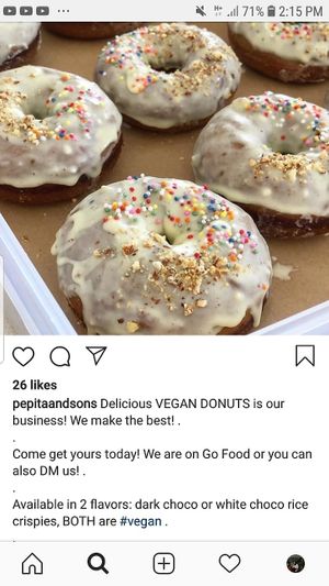 White choco rice crispies donut (vegan, baked, no yeast) at Pepita and Sons in Kuta