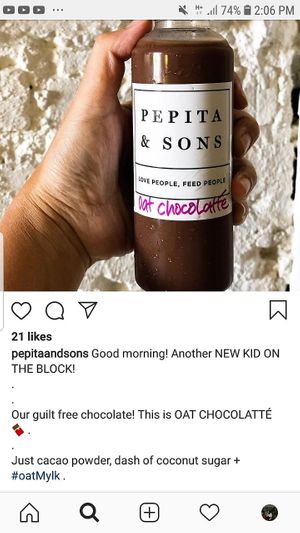 Oat chocolatte (oat milk) at Pepita and Sons in Kuta