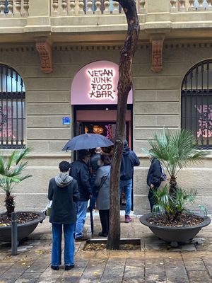 Line!! at Vegan Junk Food Bar - El Born in Barcelona