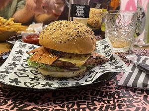 Royal smash burger at Vegan Junk Food Bar - El Born in Barcelona