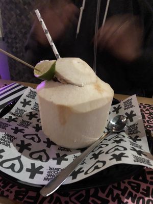 Coctel de coco at Vegan Junk Food Bar - El Born in Barcelona