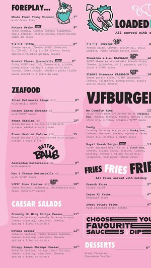 Menu 1st part (May 2021) at Vegan Junk Food Bar - El Born in Barcelona