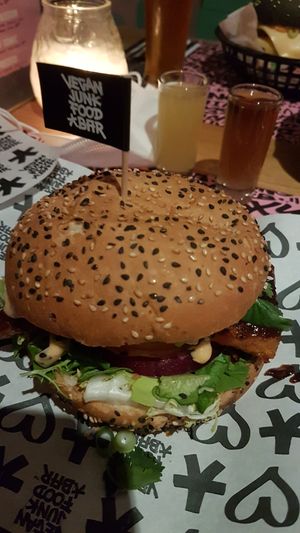 "Ribs" burger at Vegan Junk Food Bar - El Born in Barcelona