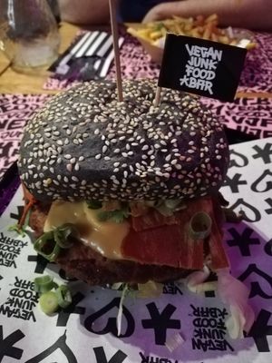 Royal Smash Burger at Vegan Junk Food Bar - El Born in Barcelona