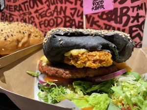 Notorious sumo burger  at Vegan Junk Food Bar - El Born in Barcelona