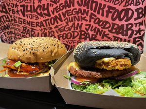 Burgers at Vegan Junk Food Bar - El Born in Barcelona