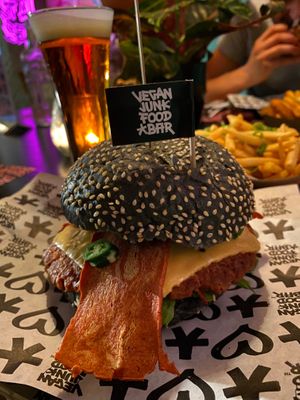 Royal Smash Burger at Vegan Junk Food Bar - El Born in Barcelona